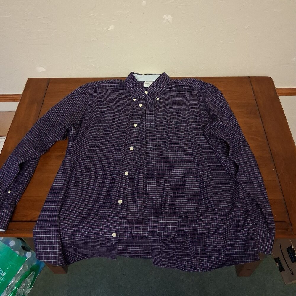 Brooks Brothers Button Down, Plum (Purple) and Black, XL
